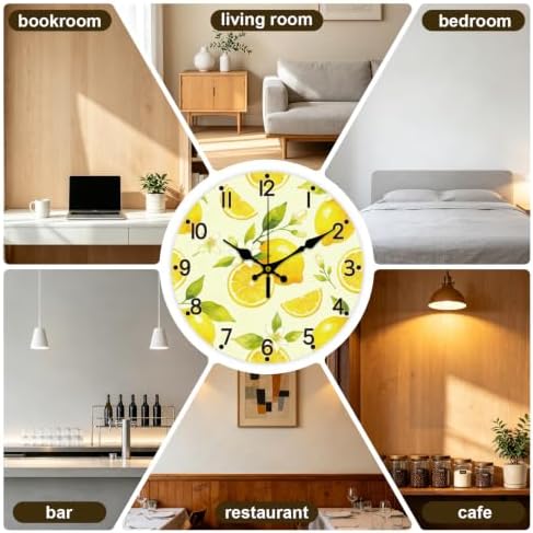Lemon Wall Clock Silent Non-Ticking 12" - Image 5