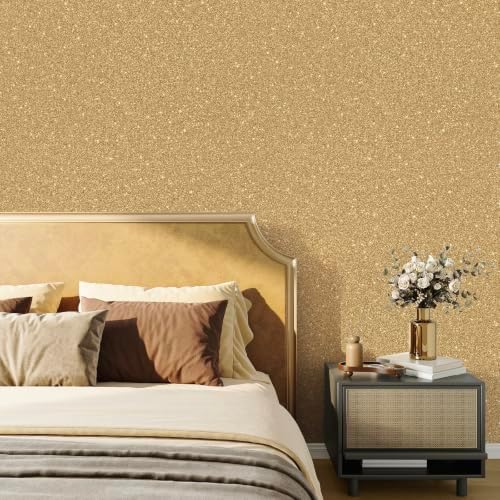 Shiny Champagne Gold Glitter Peel and Stick Wallpaper 15.7"x472" - Image 5