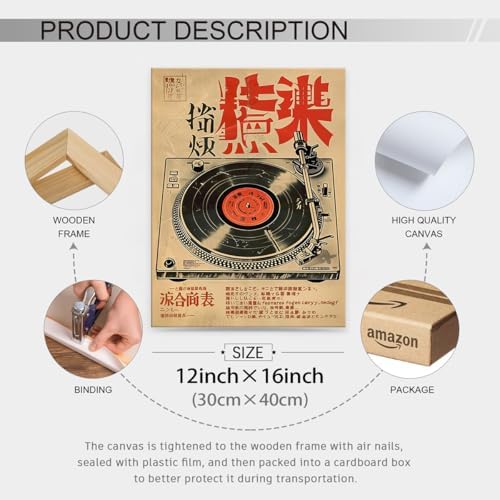 Vintage Japanese Canvas Wall Art Retro Music Ukiyo-E Posters Funny Vinyl Print - Image 6