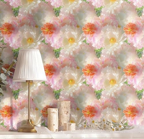 Yasinet Pink Floral Wallpaper Pink Vintage Wallpaper Floral Contact Paper Boho by Yasinet