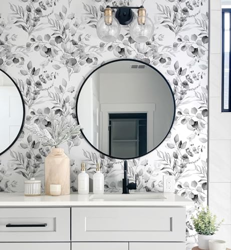 HAOKHOME Black Eucalyptus Peel and Stick Wallpaper Contact Paper Cabinets - Image 3