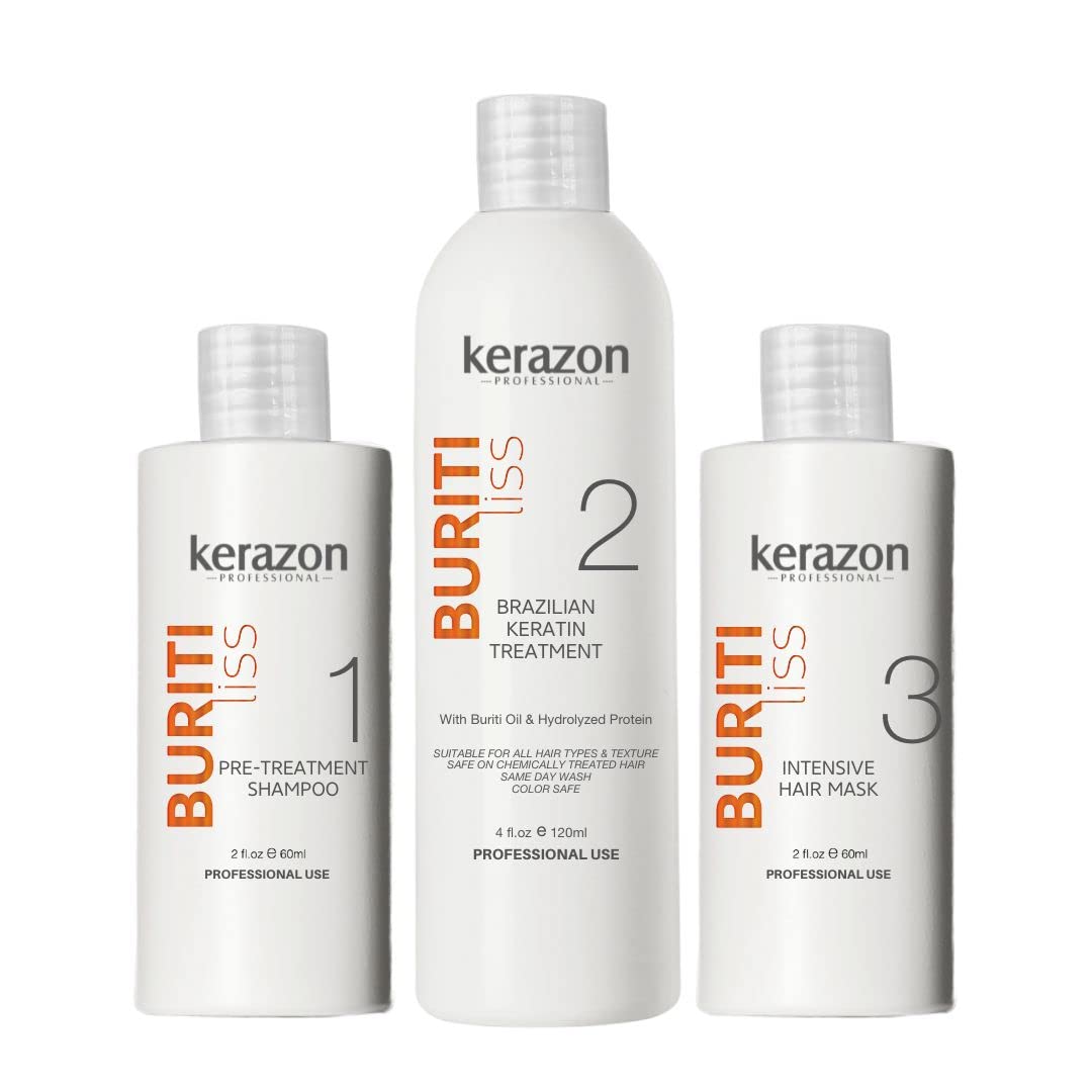 Clarifying Shampoo with Brazilian Keratin Treatment and Intensive Hair Mask KIT Tratamiento de Keratina Alisado 120ml 4fl.oz