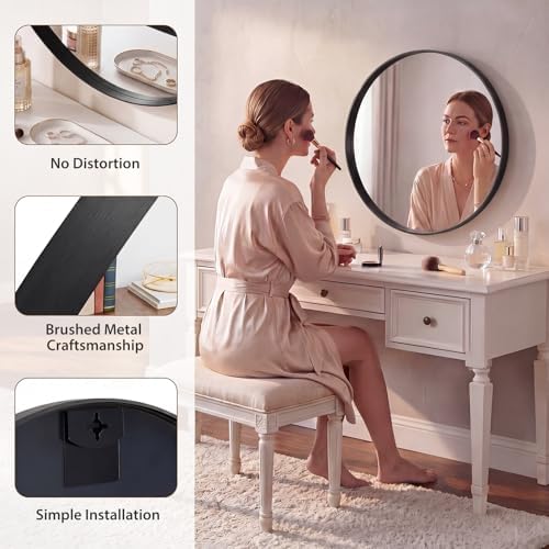 Sweetcrispy Bathroom Circle Mirror 20 in, Vanity Wall Mirror - Image 3