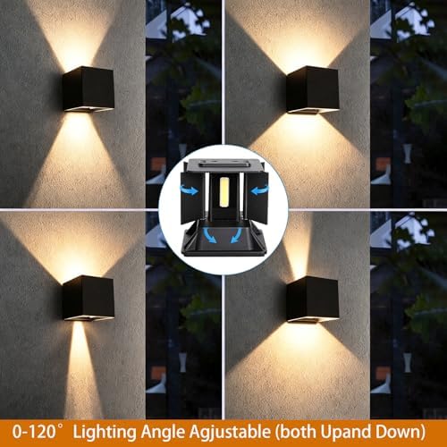 Mille Lucciole 12W 4Pack Outdoor Wall Lights Exterior/Interior, LED Black - Image 3
