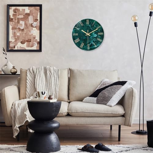 Teal Glass Wall Clock Battery Operated 16 Inch - Image 3