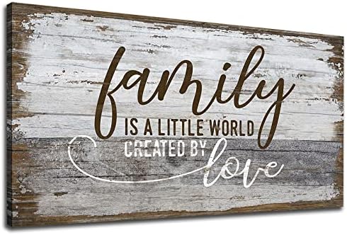 tigeridge Family Is a Little World Created by Love Canvas Wall Art Rustic by TigeridgeArt