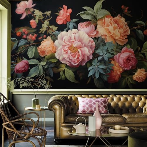Zeeko Vintage Large Floral Peel and Stick Wall Murals 148" W x 98" H - Image 2
