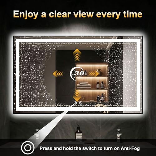 LED Bathroom Mirror with Light, 30x50 Vanity Mirror - Image 4