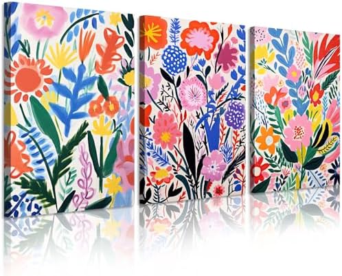 Flower Market Wall Art Set of 3 Floral Wall Decor Henri Matisse Canvas Wall Art by Unknown