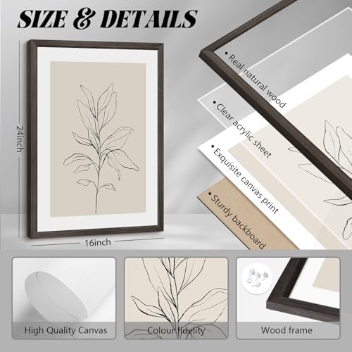 Botanical Wall Art Decor Neutral Wall Decor Boho Beige Canvas Wall Art - Image 2