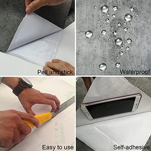 TOTIO Wide Grey Concrete Wallpaper Peel Stick 24x708inch Matte Thicken - Image 6