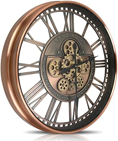 Real Moving Gears Wall Clock Large Modern Metal Clocks by DORBOKER