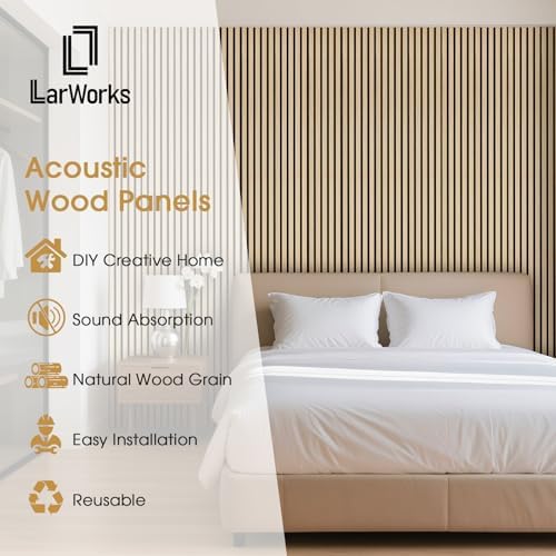 4 Pack 108’’x12.6’’ Fluted Acoustic Wood Slat Wall Panels - Image 3