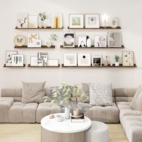 RICHFOCUS Picture Ledge Shelf, 40 inch Floating Shelves Set of 2, Wood Wall - Image 2