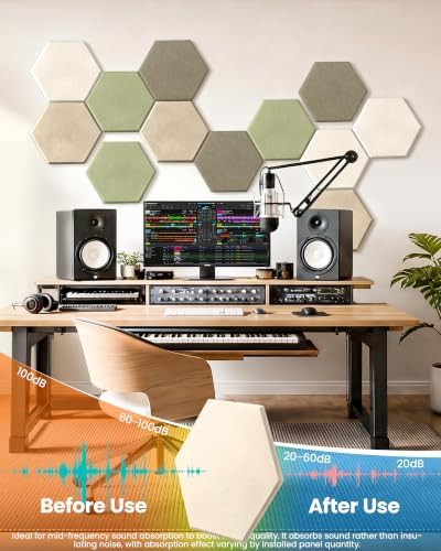 Hexagon Multi-Color Self-Adhesive Acoustic Wall Panels - Image 4