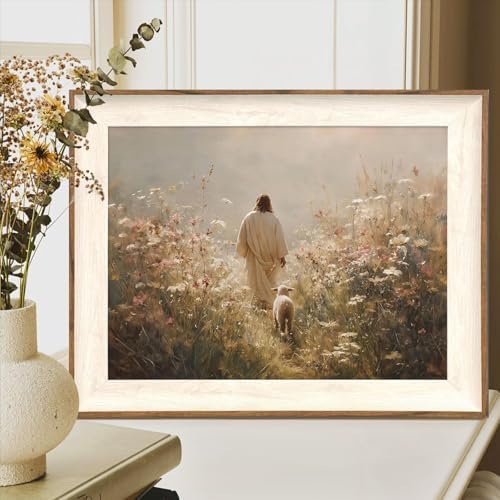 ASTRDECOR Jesus Leaves the 99 Sheep Canvas Wall Art Christian Bible Story Decor - Image 5
