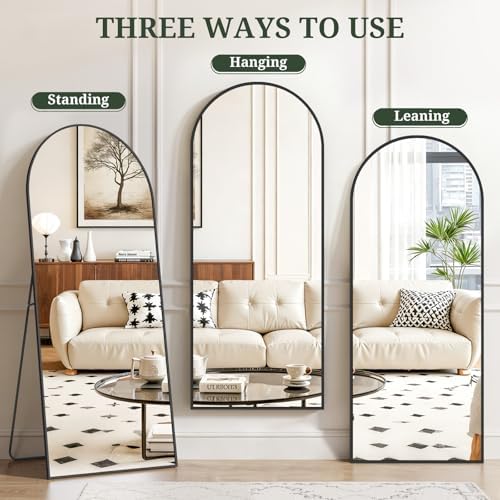 Mirror Full Length 64"x21", Arched Full Body Floor Mirrors - Image 6