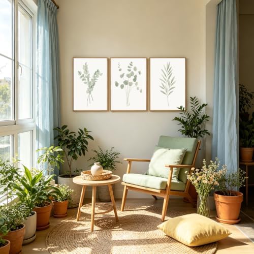 Sage Green Botanical Wall Art Deor Eucalyptus Leaf Pictures Plant Prints - Image 5