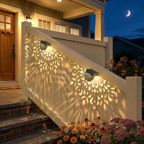 Solar Fence Lights 6 Pack Solar Deck Step Wall Lights Outdoor Waterproof LED - Image 5