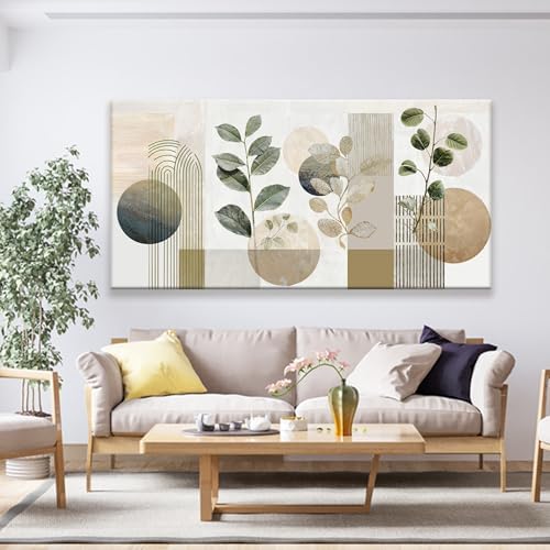 Large Boho Green Wall Art For Living Room Prints 35x70 In Green Botanical Boho - Image 3