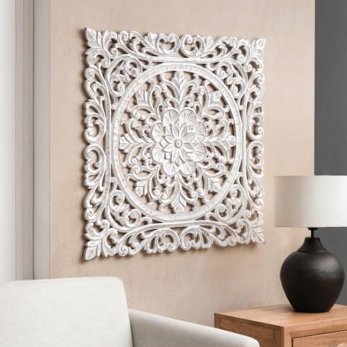 JFY Designs Kaska Hand Carved Wood Medallion Wall Panels Bedroom Décor - Image 5