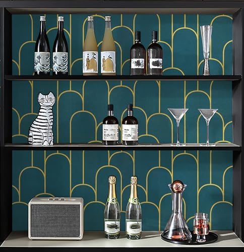 Yasinet Peel and Stick Wallpaper Green and Gold Wallpaper Dark Green Contact - Image 6