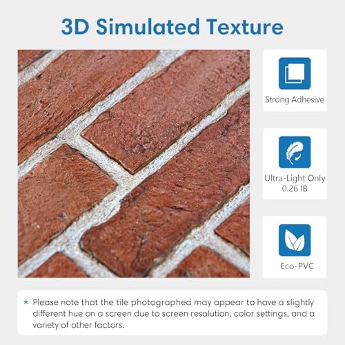 COMSTICKC 3D Faux Brick Wall Panels Peel and Stick - Image 3
