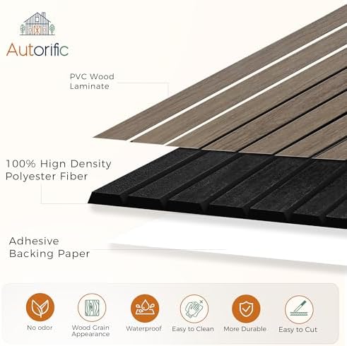 Acoustic Wall Panels, 12 Pack 11.8”x15.7”x0.35”, Rustic Walnut - Image 4