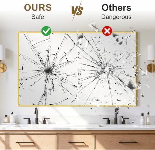 Bathroom Vanity Mirror for Over Sink, 48x30 Inch Matte Gold Mirror - Image 4