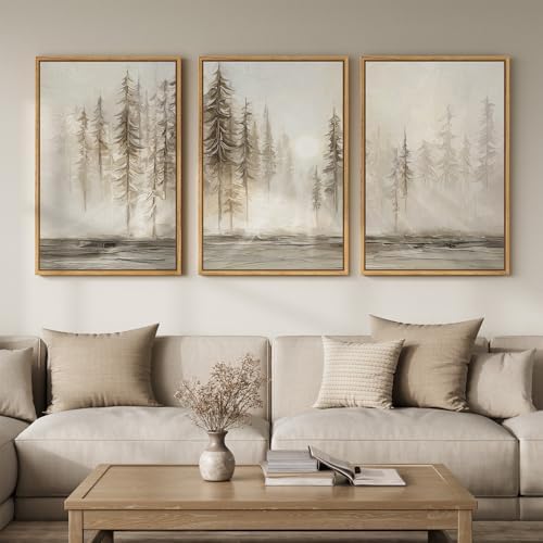 Large Framed Abstract Forest Landscape Wall Art by Cuspin