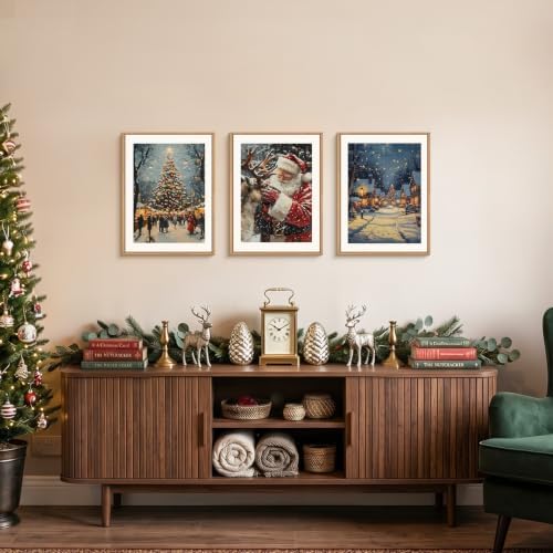 Aryroi Large Enchanting Christmas Framed Canvas Wall Art Set- 12"x16"x3 - Image 2
