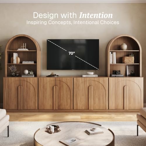 BELLEZE Bijou 126" Wall Unit 6-Piece Modular TV Stand - Image 3