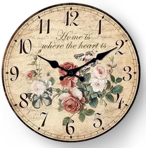 XFM Small Vintage Roses Wall Clocks 10 Inch by XFMWallClock