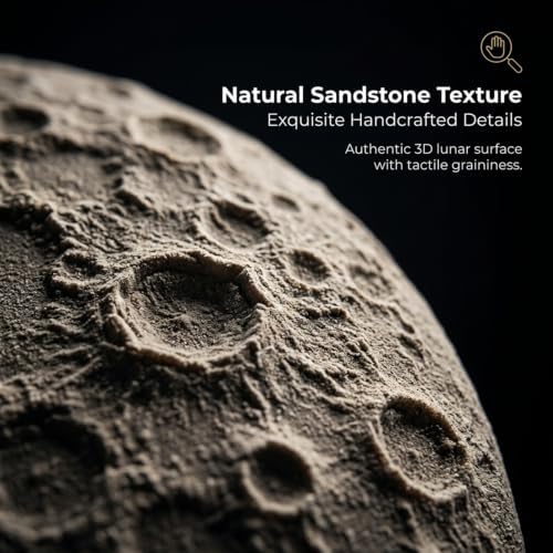 Modern 3D LED Sandstone Wall Clock, Moon Sculpture Wall Decor - Image 5