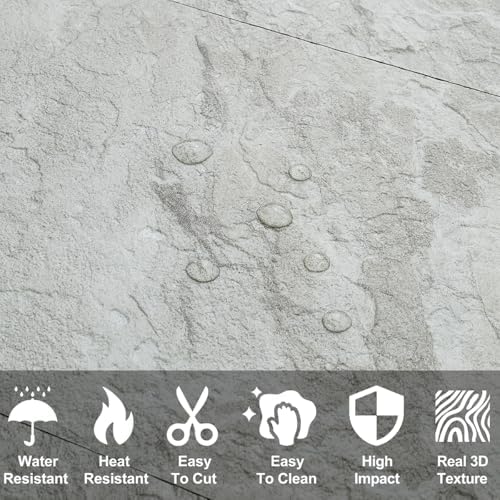AULIGET 20-Piece Light Slate Peel and Stick Backsplash Wall Tiles, Laundry Room - Image 2