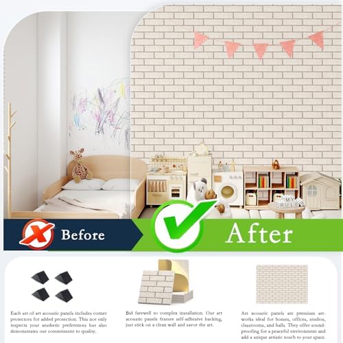 ArtVivid 12Pack Acoustic Panels, Brick Pattern Sound Proof Panels - Image 5