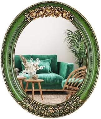 Oval 11.8x10 inch Resin Vintage Mirror by Hzxcuim
