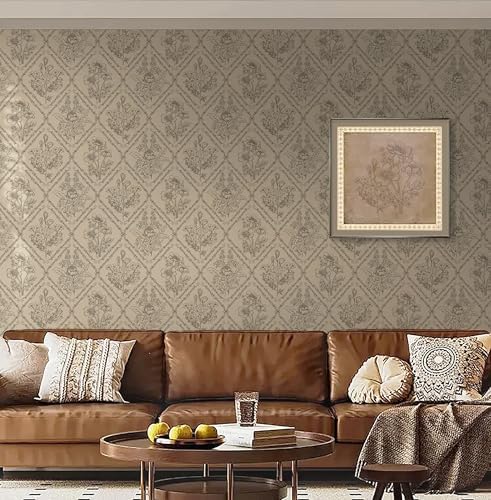 Toduso Vintage Peel and Stick Wallpaper Brown Floral Wallpaper - Image 5
