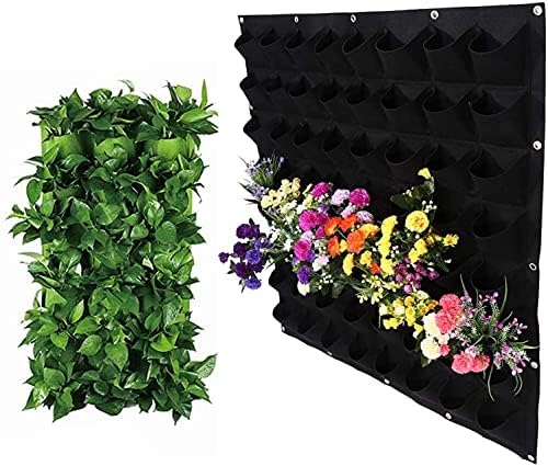 Hanging Planting Grow Bags, 64 Pockets Hanging Vertical Wall Planter Wall by LITLANDSTAR