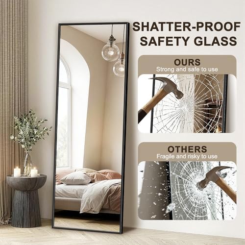 FICTOR Full Length Mirror with Stand, Floor Standing Mirror - Image 3