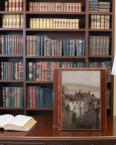 VIYYIEA Vintage Framed Canvas Wall Art, European Towns Landscapes Art, Living - Image 3