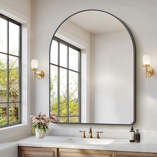 GLASHOM Arched Bathroom Mirror, Wall Mounted Mirror, Living Room, Vertically by GLASHOM