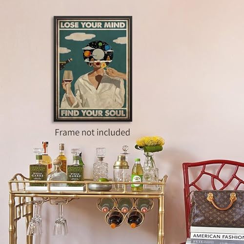 MWZUPQ Lose Your Mind Find Your Soul Posters Maximalist Wall Art Retro Mid - Image 4