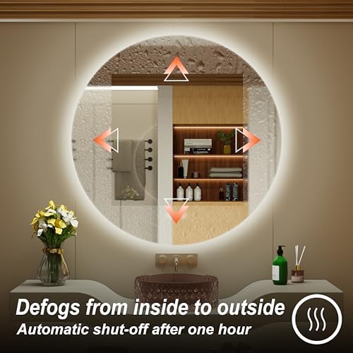 30"x30" Backlit Round LED Mirror - Image 4