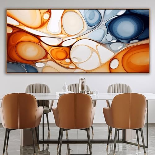 KLAKLA Framed Oversized Abstract Wall Art 86x39 Inch Modern Canvas Print - Image 5