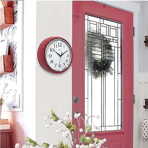 Lily's Home Retro Wall Clock, 9.5 Inch Vintage Design, Silent Non-Ticking - Image 4