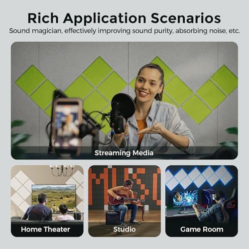 12 Pack Self-Adhesive Acoustic Panels, 2nd Generation Sound Absorbing Panel - Image 6