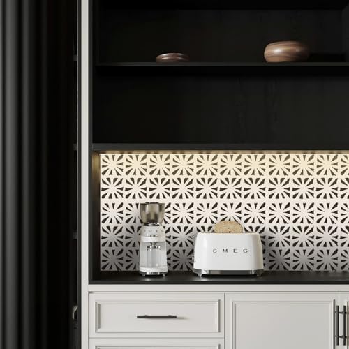 Ismoon Peel and Stick Wallpaper Boho Geometric Wallpaper Black and Beige - Image 4