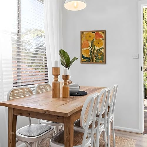 Framed Vintage Art Nouveau Floral Wall Art, Retro Rustic Botanical Artwork - Image 7