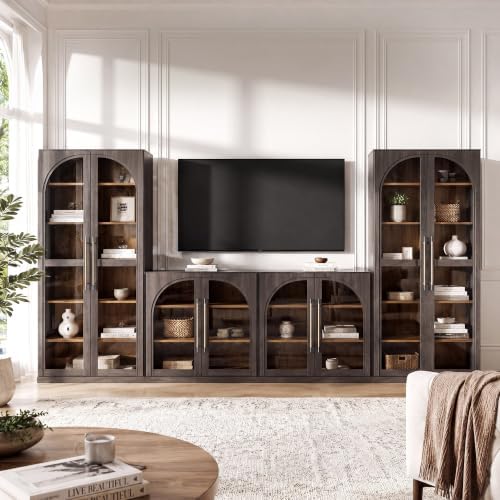 BELLEZE Jagger 128" Wall Unit 3-Piece Modular TV Stand - Image 4